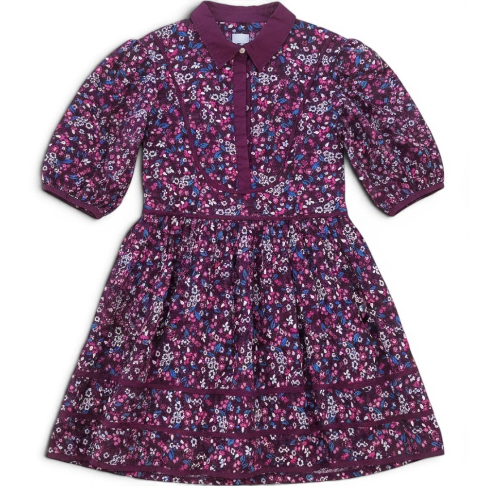 Maeve Anthropologie Floral Mini Dress Romantic Puff Sleeve Coquette Academia 14